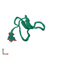 PDB entry 1c4e coloured by chain, ensemble of 20 models, front view.