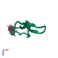 PDB entry 1c4e coloured by chain, ensemble of 20 models, top view.