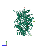 PDB entry 1c4o coloured by chain, side view.
