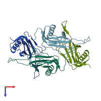 PDB entry 1c4p coloured by chain, top view.