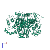 Dihydrolipoyllysine-residue succinyltransferase component of 2-oxoglutarate dehydrogenase complex in PDB entry 1c4t, assembly 1, top view.