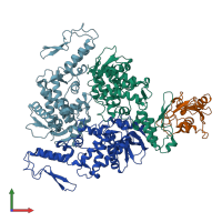 PDB entry 1c4z coloured by chain, front view.