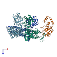 PDB entry 1c4z coloured by chain, top view.