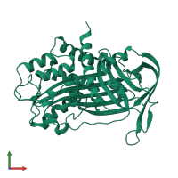 PDB entry 1c5g coloured by chain, front view.