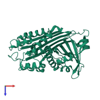 PDB entry 1c5g coloured by chain, top view.