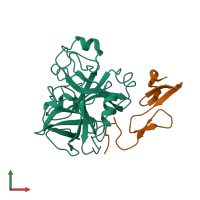 PDB entry 1c5m coloured by chain, front view.