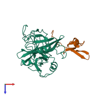 PDB entry 1c5m coloured by chain, top view.
