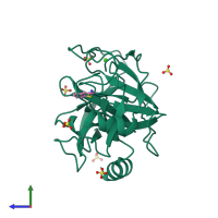 PDB entry 1c5s coloured by chain, side view.