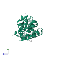 Endolysin in PDB entry 1c69, assembly 1, side view.