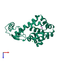 PDB entry 1c6e coloured by chain, top view.