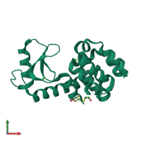 PDB entry 1c6l coloured by chain, front view.