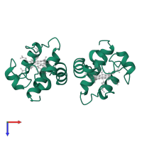 Cytochrome c6 in PDB entry 1c6o, assembly 1, top view.