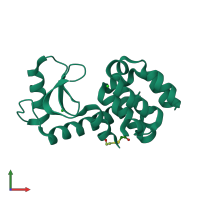 PDB entry 1c6p coloured by chain, front view.