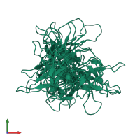 PDB entry 1c6w coloured by chain, ensemble of 25 models, front view.