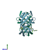 PDB entry 1c6x coloured by chain, side view.