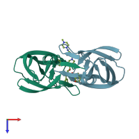 PDB entry 1c6x coloured by chain, top view.