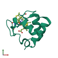 PDB entry 1c75 coloured by chain, front view.