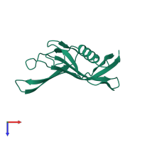 PDB entry 1c76 coloured by chain, top view.