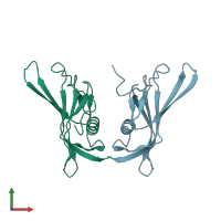 PDB entry 1c78 coloured by chain, front view.