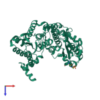 PDB entry 1c7q coloured by chain, top view.