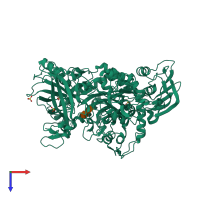 PDB entry 1c7s coloured by chain, top view.
