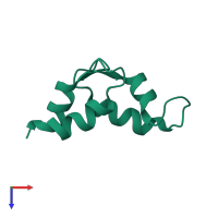 PDB entry 1c7w coloured by chain, top view.