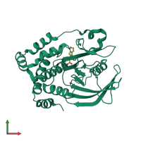 PDB entry 1c87 coloured by chain, front view.