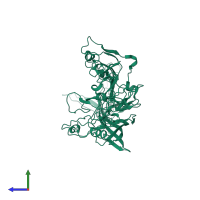 PDB entry 1c8e coloured by chain, side view.