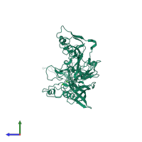 PDB entry 1c8g coloured by chain, side view.
