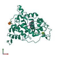 PDB entry 1c8i coloured by chain, front view.