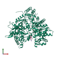 PDB entry 1c8k coloured by chain, front view.