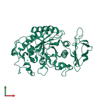 PDB entry 1c8q coloured by chain, front view.