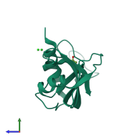 PDB entry 1c8w coloured by chain, side view.