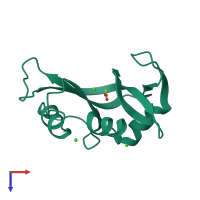 PDB entry 1c8w coloured by chain, top view.
