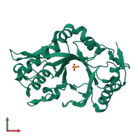 PDB entry 1c8x coloured by chain, front view.
