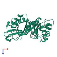 PDB entry 1c8x coloured by chain, top view.