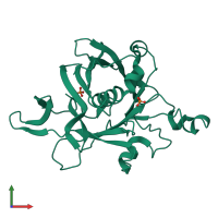 PDB entry 1c8z coloured by chain, front view.