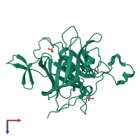PDB entry 1c8z coloured by chain, top view.