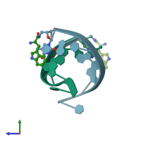 PDB entry 1c95 coloured by chain, side view.