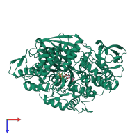 PDB entry 1c97 coloured by chain, top view.
