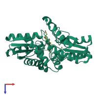 PDB entry 1c9e coloured by chain, top view.