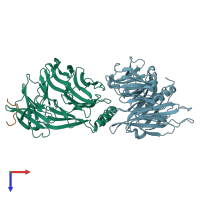 PDB entry 1c9i coloured by chain, top view.