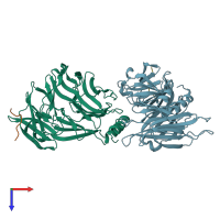 PDB entry 1c9l coloured by chain, top view.