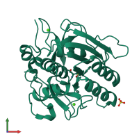 PDB entry 1c9n coloured by chain, front view.