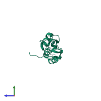 PDB entry 1c9q coloured by chain, side view.