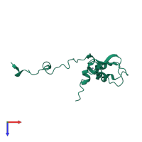 PDB entry 1c9q coloured by chain, top view.