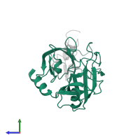 Serine protease 1 in PDB entry 1c9t, assembly 1, side view.