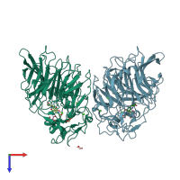 PDB entry 1c9u coloured by chain, top view.