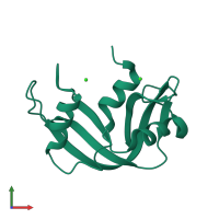 PDB entry 1c9v coloured by chain, front view.