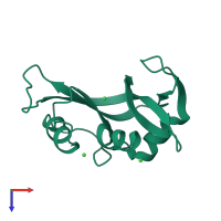 PDB entry 1c9x coloured by chain, top view.
